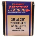 Barnes Tipped TSX 338 Cal 210gr Spitzer Boat Tail Bullets - 50Ct