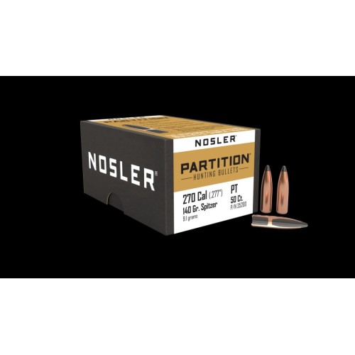Nosler 270Cal 140gr Partition Bullets - 50Ct