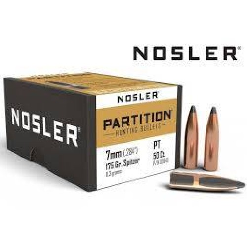 Nosler Partition 7mm 175gr Spitzer Bullets - 50Ct