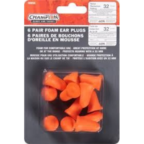 Champion Molded Foam Ear Plugs - 6PK