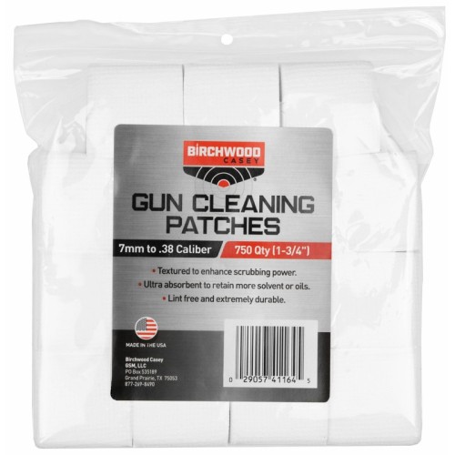 Birchwood Casey 7mm-38Caliber 1-3/4" Cleaning Patches - 750Ct Birchwood Casey 7mm-38Caliber 1-3/4" Cleaning Patches - 750Ct