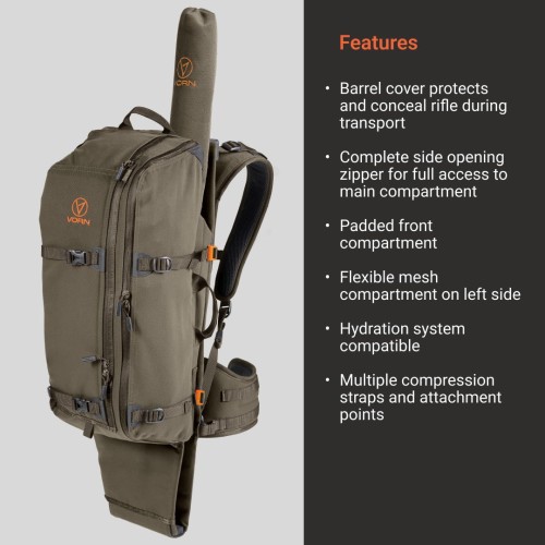 VORN EV30 Rifle Backpack w/QRR (Quick Rifle Release) - Ash Green