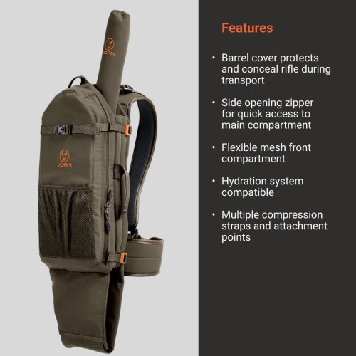 VORN LT12 Rifle Backpak w/ QRR (Quick Rifle Release) - Ash Green