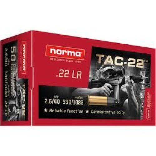 Norma TAC-22 22LR 40gr Ammunition - 50RDS