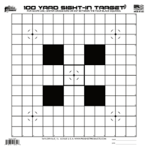 Pro Shot 100 Yd Scope Sight-In Target - 12PK