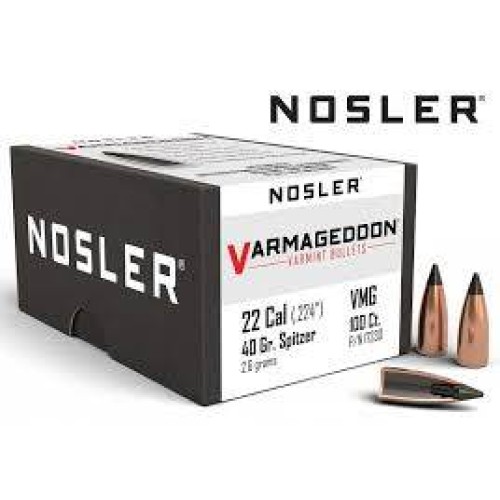 Nosler Varmageddon 22Cal 40gr FB Tipped Bullets - 100Ct