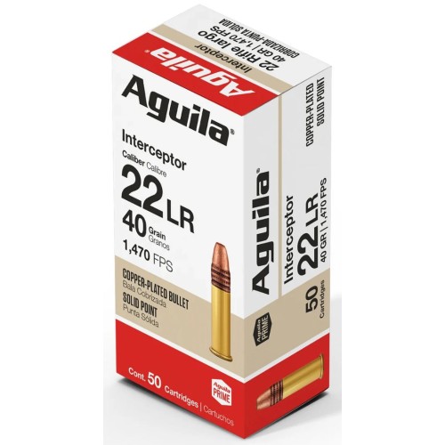 Aguila 22LR Interceptor 40gr CPSP Ammunition