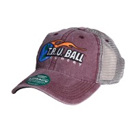 Tru Ball Weathered Burgundy Cap w/Silver Mesh