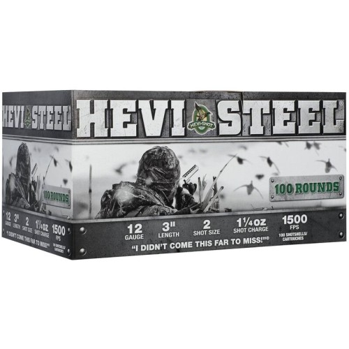 Hevi-Shot Hevi-Steel 12ga - 3" - #2 Shotgun Ammunition - 100 Pack