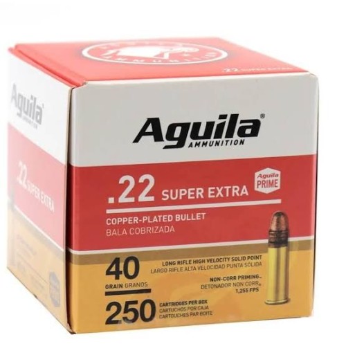 Aguila Super Extra HV 22LR 40gr CPRN Ammunition - 250Rds Aguila Super Extra HV 22LR 40gr CPRN Ammunition - 250Rds