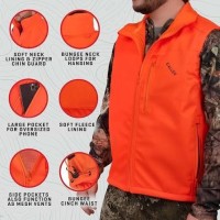 Allen Softshell Blaze Orange Hunting Vest - XL Allen Softshell Blaze Orange Hunting Vest - XL