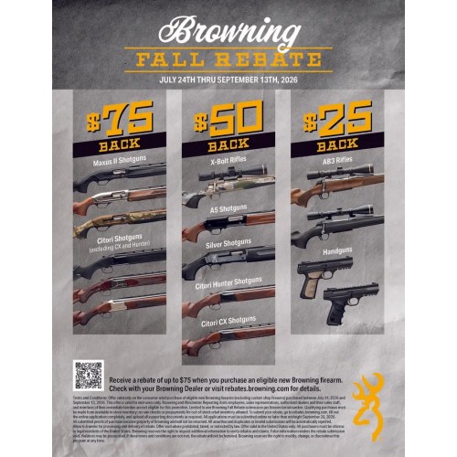 $25 to $75 Browning Fall Manufacturer REBATE $25 to $75 Browning Fall Manufacturer REBATE
