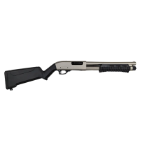 Canuck Defender Marine Pump 12ga Shotgun - Nickel/Black Finish - 14" Barrel