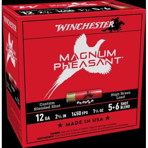 Winchester Magnum Pheasant 12ga 2 3/4" Ammunition - #5/#6 Blend Winchester Magnum Pheasant 12ga 2 3/4" Ammunition - #5/#6 Blend