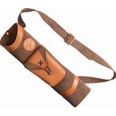 Bear Archery Traditional Back Quiver - Two Tone Leather