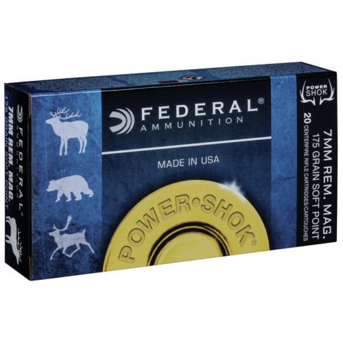 Federal Power-Shok 7mm Rem Mag 175gr JSP Ammunition