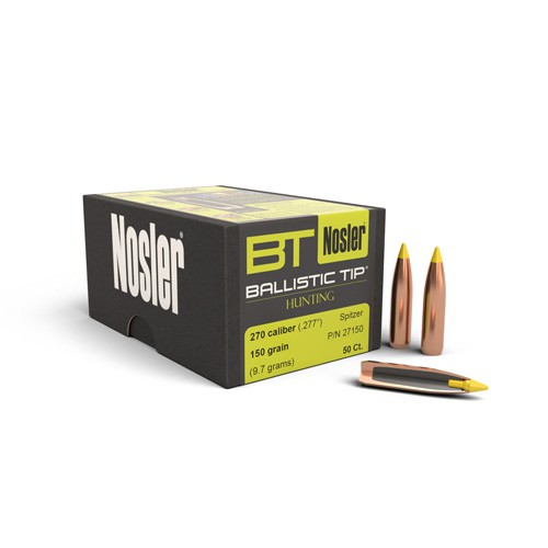 Nosler Ballistic Tip Hunting Bullets - 270cal. 150gr. - 50/Box Nosler Ballistic Tip Hunting Bullets - 270cal. 150gr. - 50/Box