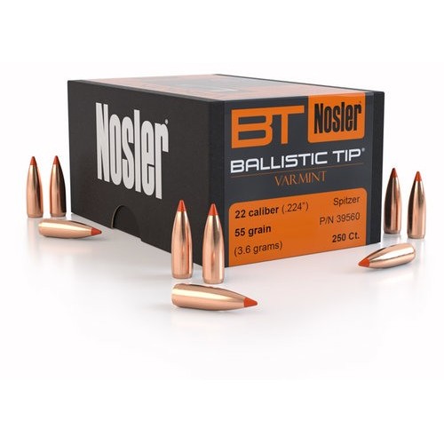 Nosler Ballistic Tip Varmint 20Cal .204" 40gr Spitzer (Maroon Tip)