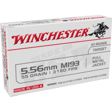 Winchester WM193 5.56mm 5.56mm 55gr FMJ Ammunition