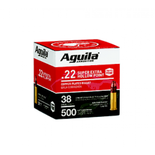 Aguila Standard High Velocity 22LR 38gr Copper-Plated Solid Point - *500RDS*