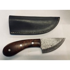 Curved Handle Knife with Brown Leather Sheath