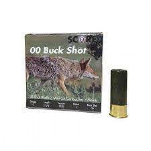 Score 12ga BuckShot 00 - 9 Pellets Per Box