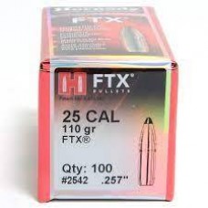 Hornady FTX .25Cal 110gr Bullets - 100/Box