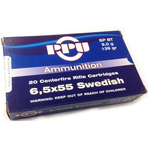 Prvi Partizan (PPU) 6.5x55 139gr BT SP Ammunition