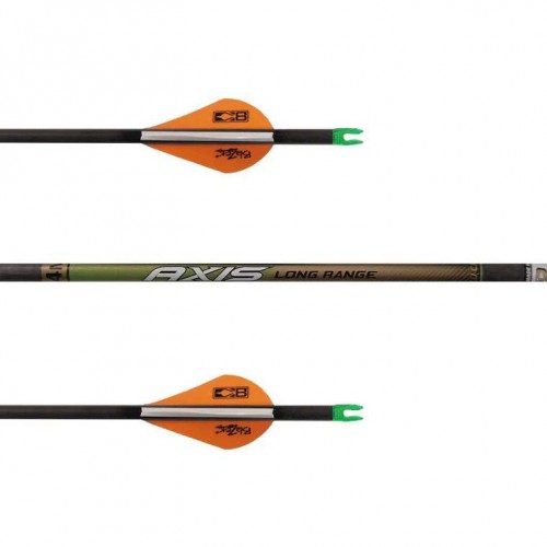 Easton Axis Long Range 4mm Arrows 6PK Fletched w/Vanes - 340 Spine