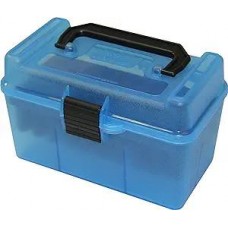 MTM Deluxe 50rd Magnum Ammo Box - Clear Blue