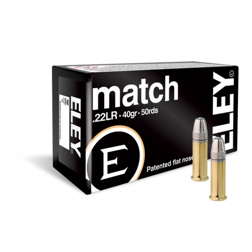 ELEY Match 22LR 40gr Flat Nose Ammunition