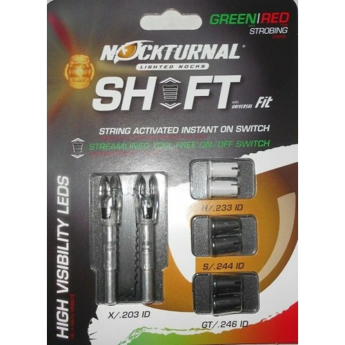 Nockturnal Shift Nock FIT Universal Red/Green Strobing Lighted Nock - 2PK