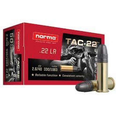 Norma TAC-22 22LR 40gr Ammunition - 500RDS