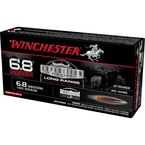 Winchester Expedition Big Game LR 6.8Wstrn 165gr Nosler ABLR Ammunition