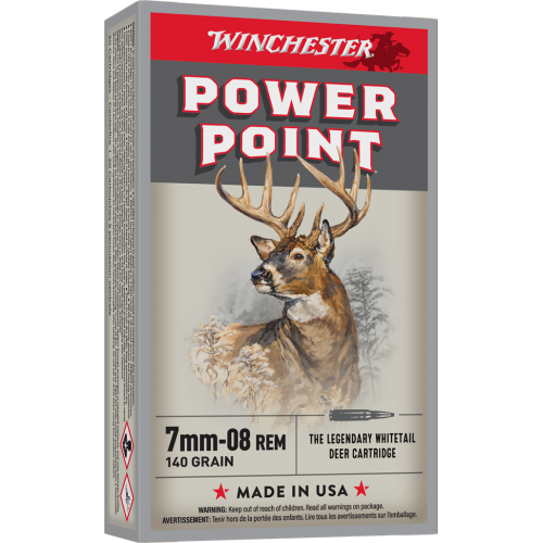Winchester Power-Point 7mm-08 Rem 140gr SP Ammunition